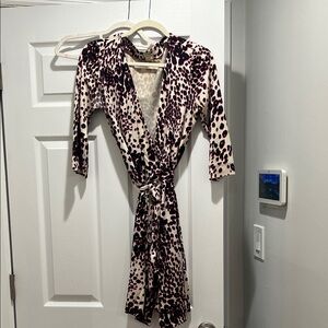 Diane Von Furstenberg Black and Cream Midi Dress